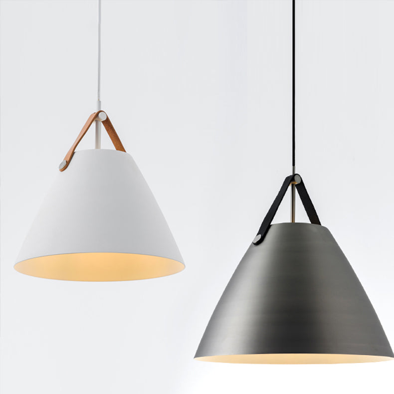 Leather Strap Suspension Minimalist Pendant Light