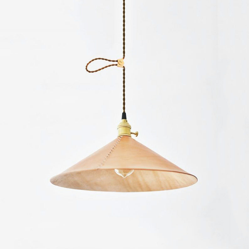 Baxter leather cone pendant light