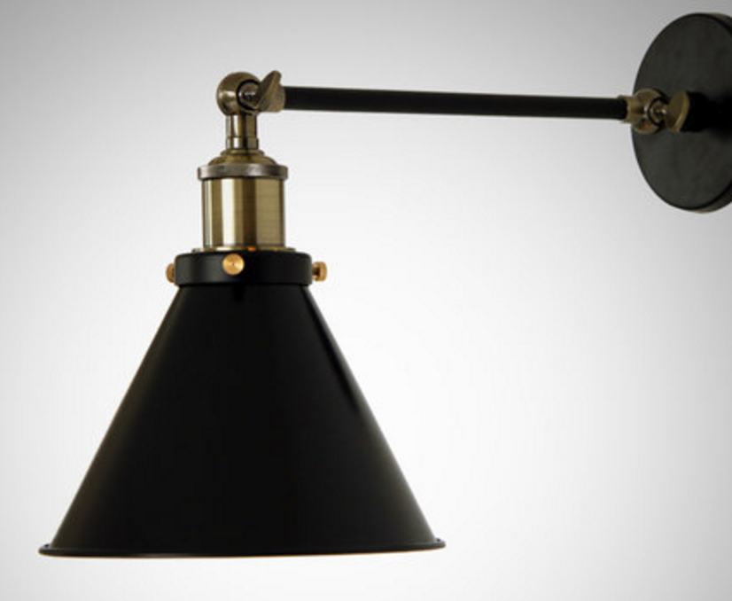 Black Cone Shade Wall Light Sconce