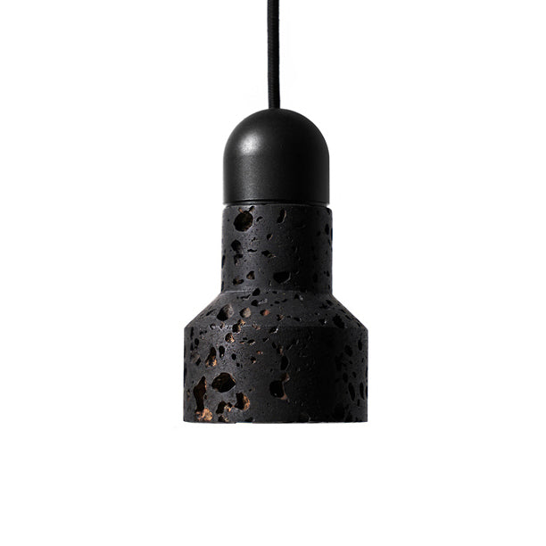 Black Lava F Concrete Minimalist Line Pendant Light by