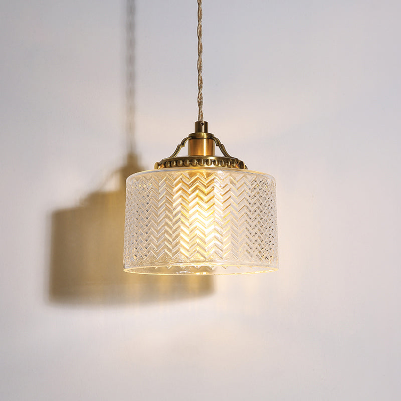 Jaipur Fluted Dome Glass Pendant Light