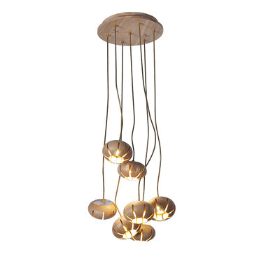 Wooden Petal Cluster Chandelier