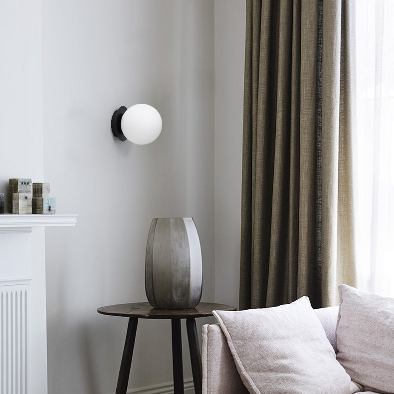 Odesa Black Round Sphere Minimalist Wall Light / Ceiling Light