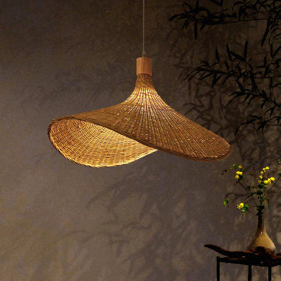 Panama Rattan Bamboo Cage Pendant Light