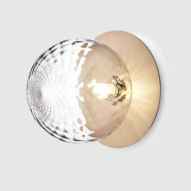 Rund brass plate frosted glass minimalist wall Light