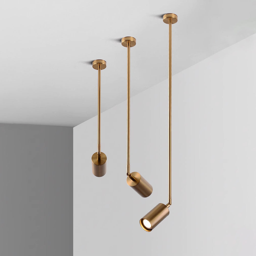 Lux Minimalist Line suspended rod spot light - in brass by