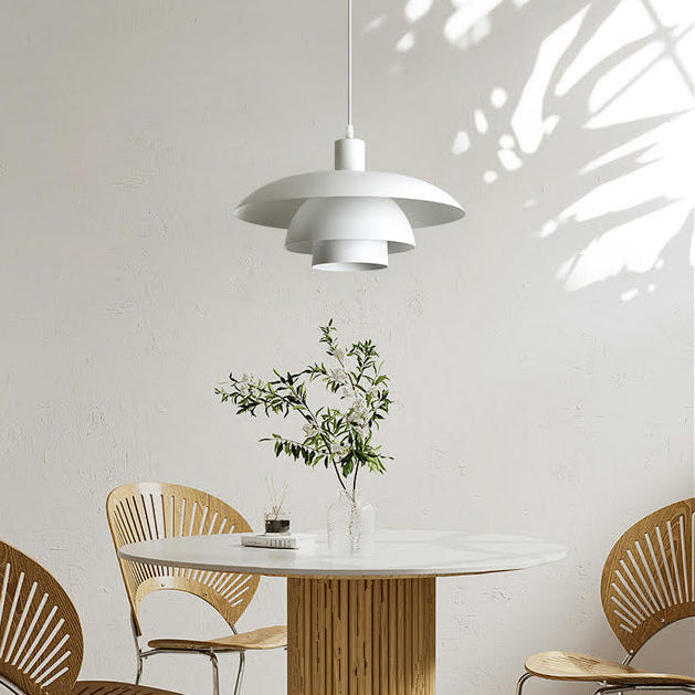 Otago white mid century modern pendant light