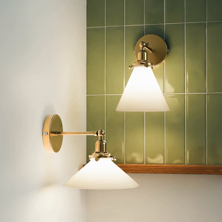 Alabaster Brass Wall Light